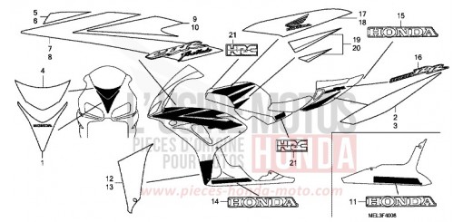 RAYURE/MARQUE (9) CBR1000RR7 de 2007